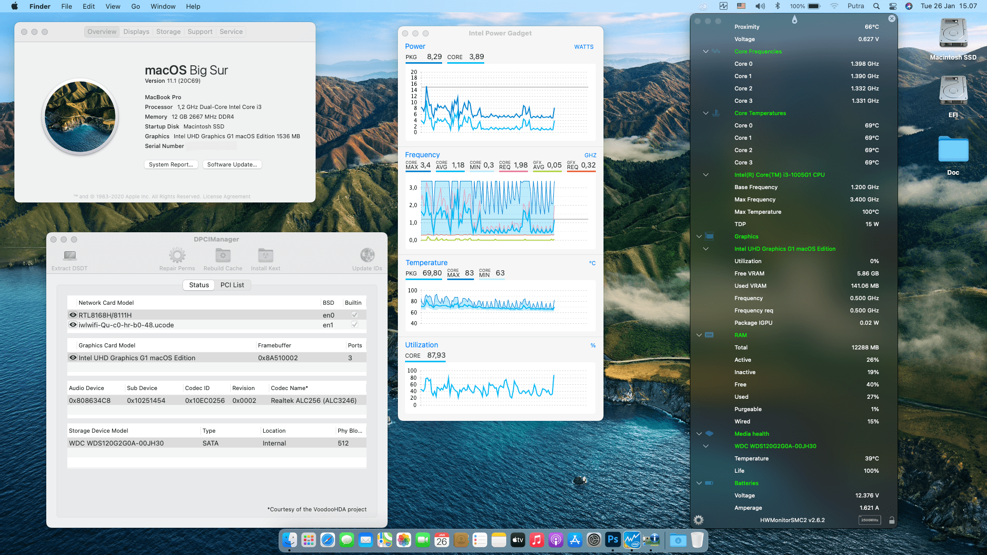 Success Hackintosh macOS Big Sur 11.1 Build 20C69 in Acer Aspire 5 A514-53G-3926